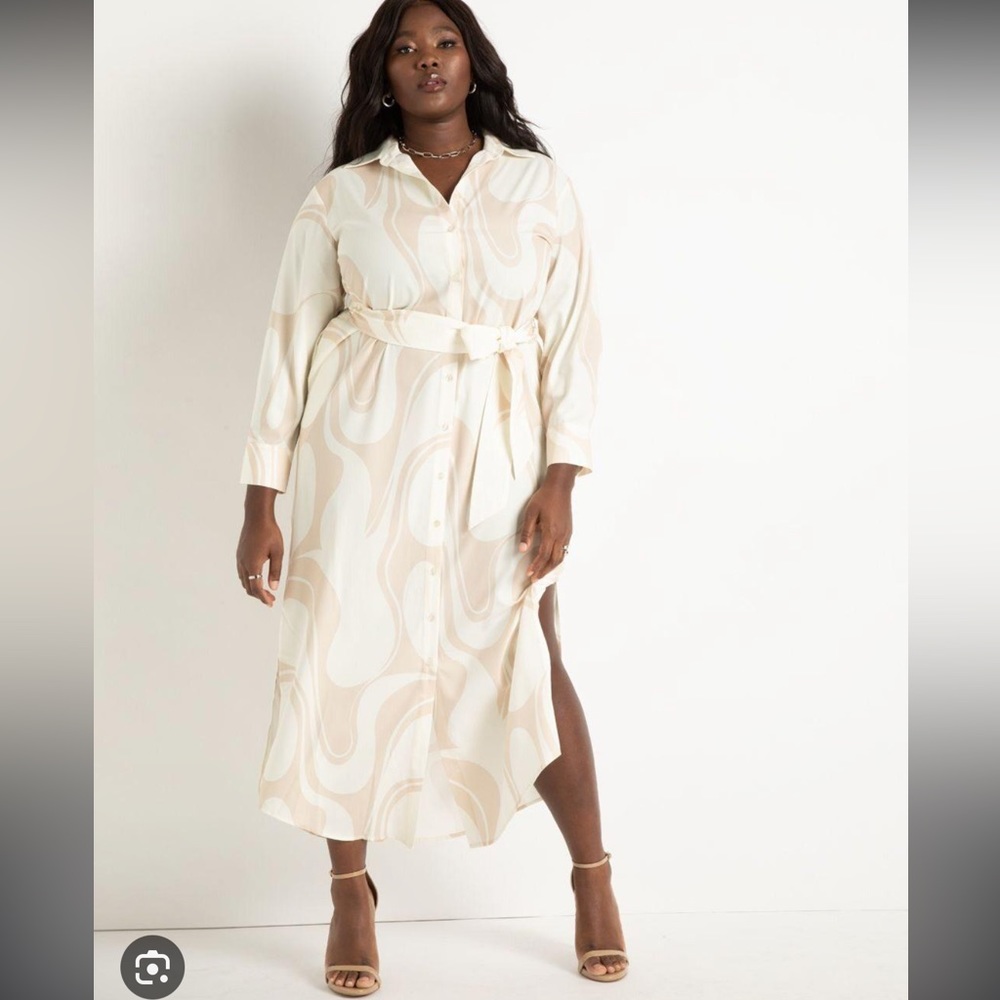 Eloquii Maxi Printed Shirtdress